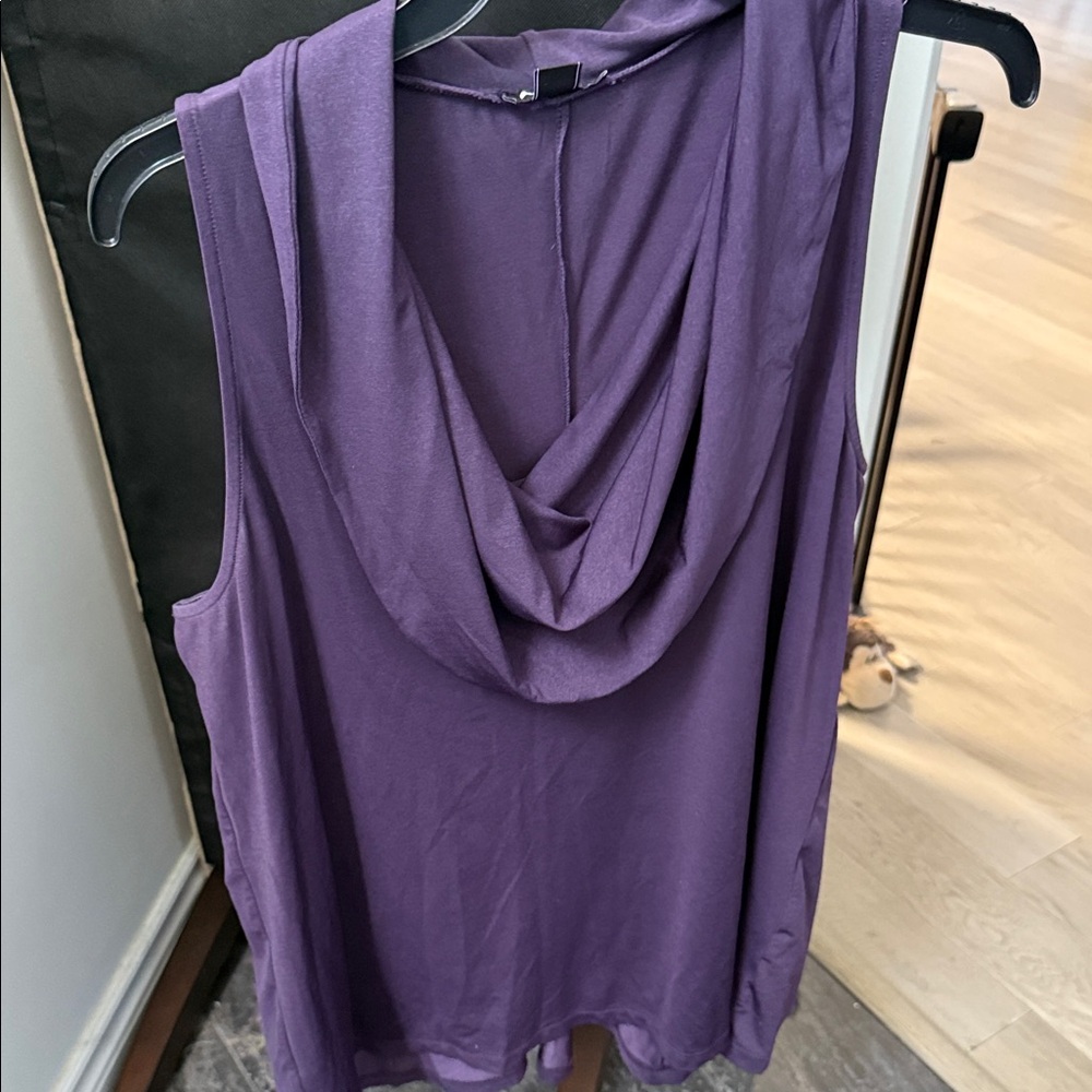 Chic Purple Cowl Neck Tank Top